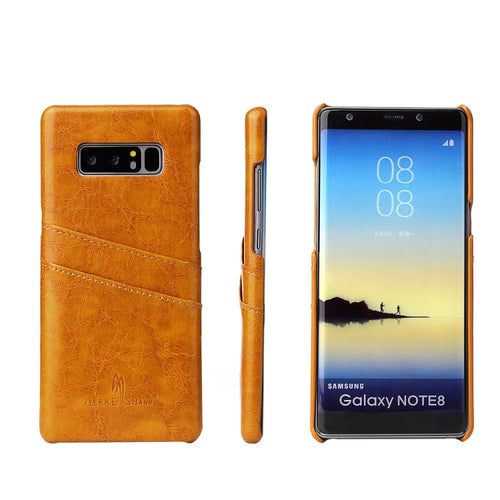 Fierre Shann Retro Oil Wax Texture PU Leather Case for Galaxy Note 8, with Card Slots - HoMEdemic™ 