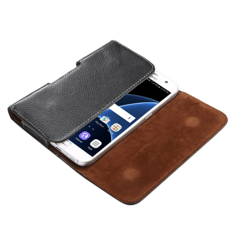 5.2 inch Litchi Texture Vertical Flip Thwartwise Genuine Leather Case / Waist Bag with Rotatable Back Splint for iPhone X  & Galaxy S7 & S6 Edge & S6 & S5, Sony Xperia Z5 & Z4 & Z3, Huawei P9 & P8, etc - HoMEdemic™ 