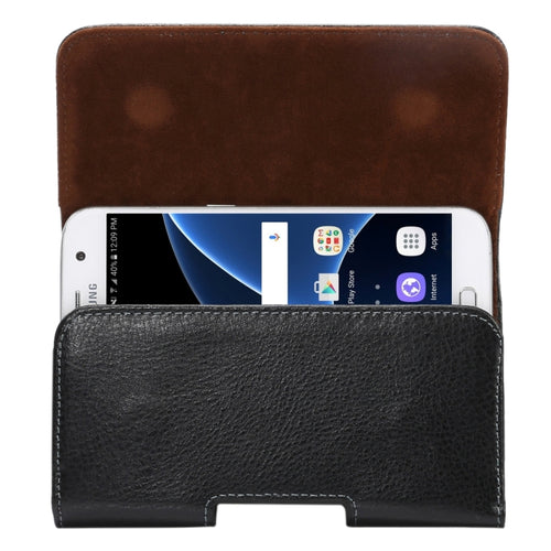 5.2 inch Litchi Texture Vertical Flip Thwartwise Genuine Leather Case / Waist Bag with Rotatable Back Splint for iPhone X  & Galaxy S7 & S6 Edge & S6 & S5, Sony Xperia Z5 & Z4 & Z3, Huawei P9 & P8, etc - HoMEdemic™ 