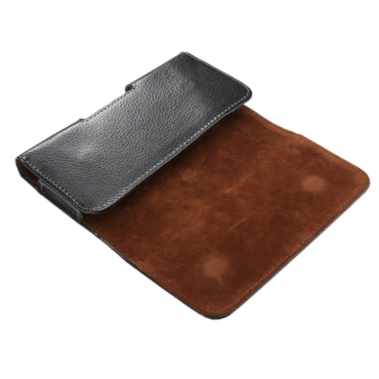 5.2 inch Litchi Texture Vertical Flip Thwartwise Genuine Leather Case / Waist Bag with Rotatable Back Splint for iPhone X  & Galaxy S7 & S6 Edge & S6 & S5, Sony Xperia Z5 & Z4 & Z3, Huawei P9 & P8, etc - HoMEdemic™ 