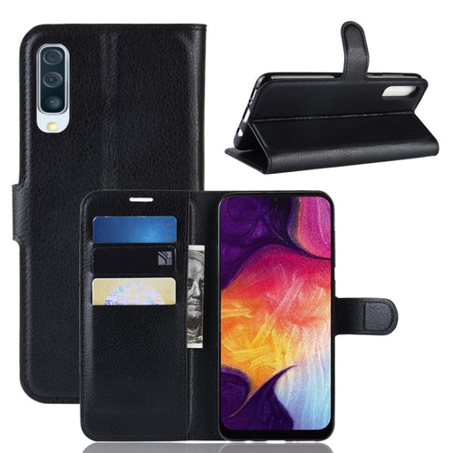 Litchi Texture Horizontal Flip Leather Case for Galaxy A50, with Wallet & Holder & Card Slots - HoMEdemic™ 