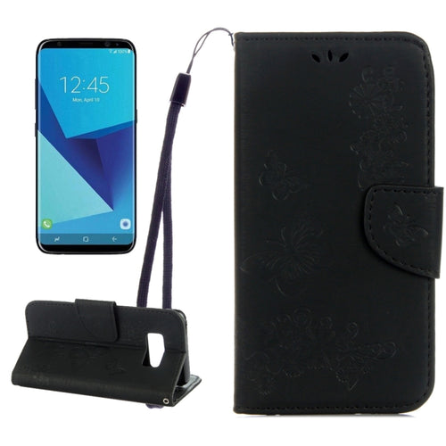 For Galaxy S8 Butterflies Embossing Horizontal Flip Leather Case with Holder & Card Slots & Wallet & Lanyard - HoMEdemic™ 