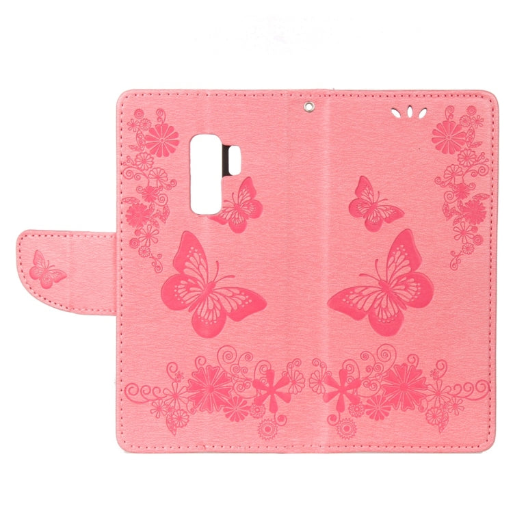 For Galaxy S9+ Vintage Embossed Floral Butterfly Pattern Horizontal Flip Leather Case with Card Slot & Holder & Wallet & Lanyard, For Galaxy S9+