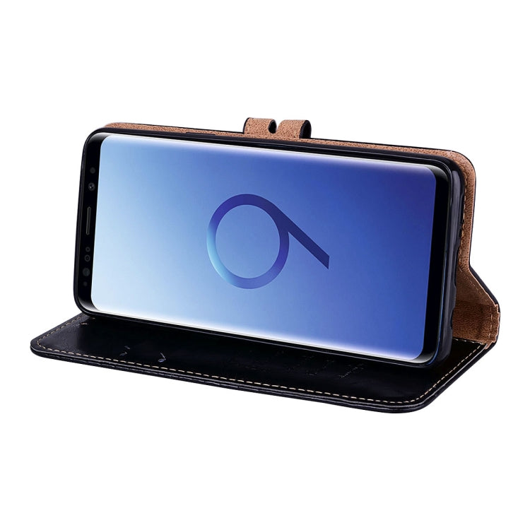 For Galaxy S9 Oil Wax Texture Horizontal Flip Leather Case with Holder & Card Slots & Wallet