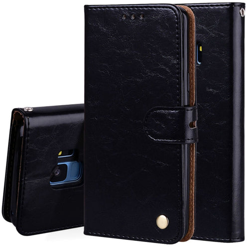 For Galaxy S9 Oil Wax Texture Horizontal Flip Leather Case with Holder & Card Slots & Wallet - HoMEdemic™ 