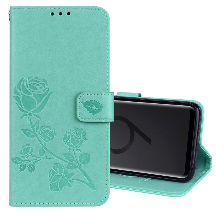Rose Embossed Horizontal Flip Environmental PU Leather Case with Holder & Card Slots & Wallet for Galaxy S9+