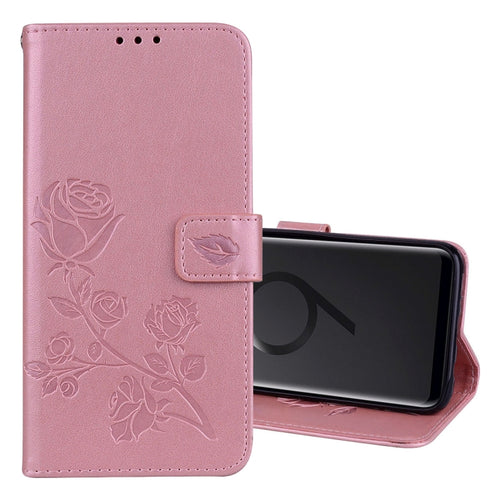 Rose Embossed Horizontal Flip Environmental PU Leather Case with Holder & Card Slots & Wallet for Galaxy S9+ - HoMEdemic™ 