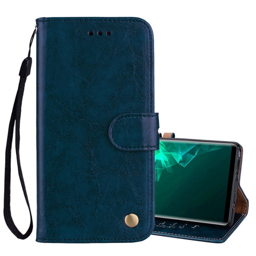 Business Style Oil Wax Texture Horizontal Flip Leather Case, with Holder & Card Slots & Wallet For Galaxy Note9 - HoMEdemic™ 