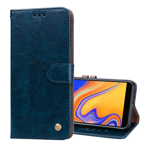 Business Style Oil Wax Texture Horizontal Flip Leather Case for Galaxy J4+, with Holder & Card Slots & Wallet - HoMEdemic™ 