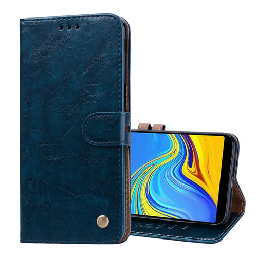 Business Style Oil Wax Texture Horizontal Flip Leather Case for Galaxy J6+, with Holder & Card Slots & Wallet - HoMEdemic™ 