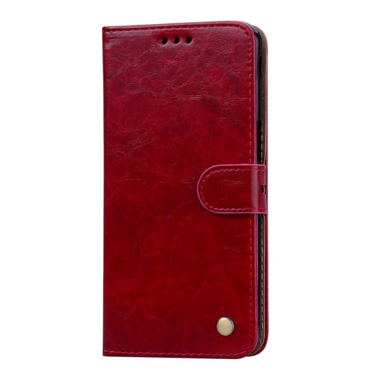 Business Style Oil Wax Texture Horizontal Flip Leather Case for Galaxy J6+, with Holder & Card Slots & Wallet