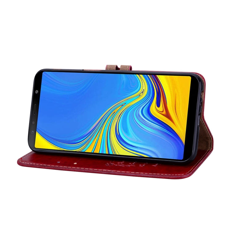Business Style Oil Wax Texture Horizontal Flip Leather Case for Galaxy J6+, with Holder & Card Slots & Wallet