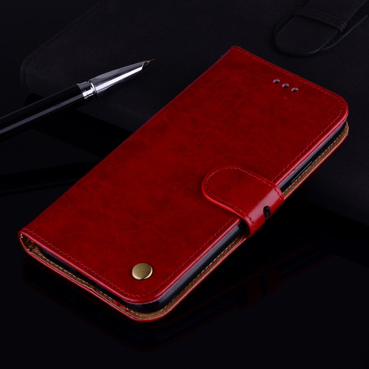 Business Style Oil Wax Texture Horizontal Flip Leather Case for Galaxy J6+, with Holder & Card Slots & Wallet