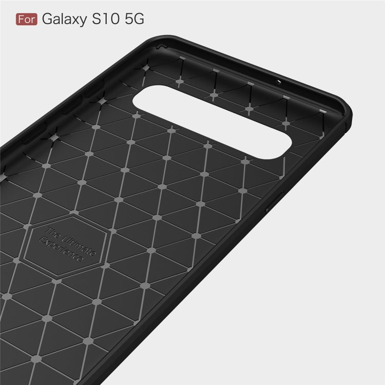 Brushed Texture Carbon Fiber TPU Case for Galaxy S10 5G, For Samsung Galaxy S10 5G, For Galaxy S10 5G