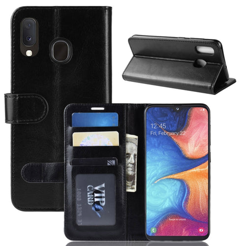 R64 Texture Single Fold Horizontal Flip Leather Case for Galaxy A20e, with Holder & Card Slots & Wallet - HoMEdemic™ 