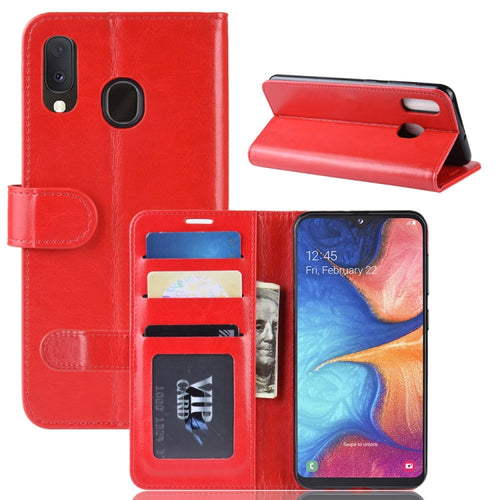 R64 Texture Single Fold Horizontal Flip Leather Case for Galaxy A20e, with Holder & Card Slots & Wallet - HoMEdemic™ 