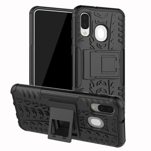 Shockproof  PC + TPU Tire Pattern Case for Galaxy A40, with Holder - HoMEdemic™ 