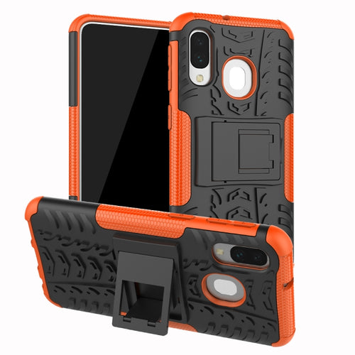 Shockproof  PC + TPU Tire Pattern Case for Galaxy A40, with Holder - HoMEdemic™ 