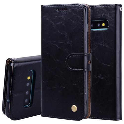 Business Style Oil Wax Texture Horizontal Flip Leather Case for Galaxy S10 Plus, with Holder & Card Slots & Wallet - HoMEdemic™ 