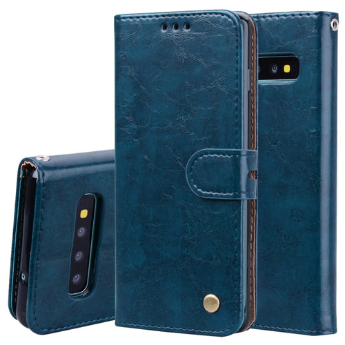 Business Style Oil Wax Texture Horizontal Flip Leather Case for Galaxy S10 Plus, with Holder & Card Slots & Wallet - HoMEdemic™ 