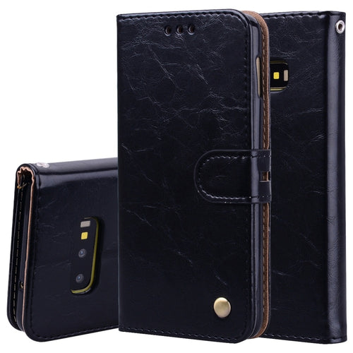 Business Style Oil Wax Texture Horizontal Flip Leather Case for Galaxy S10 E, with Holder & Card Slots & Wallet - HoMEdemic™ 