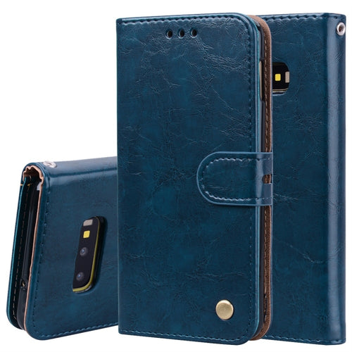 Business Style Oil Wax Texture Horizontal Flip Leather Case for Galaxy S10 E, with Holder & Card Slots & Wallet - HoMEdemic™ 