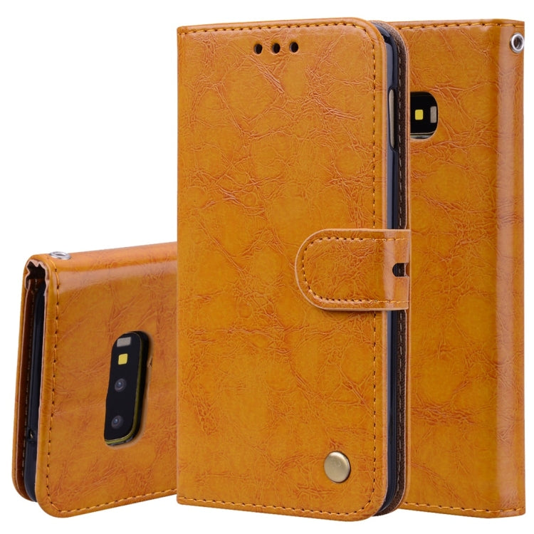 Business Style Oil Wax Texture Horizontal Flip Leather Case for Galaxy S10 E, with Holder & Card Slots & Wallet