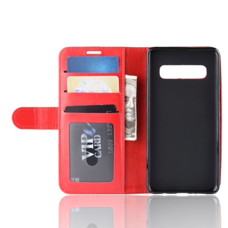 R64 Texture Single Fold Horizontal Flip Leather Case for Galaxy S10+, with Holder & Card Slots & Wallet, For Galaxy S10+
