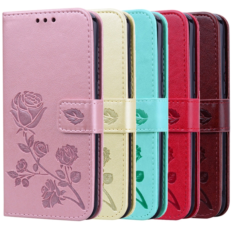 Rose Embossed Horizontal Flip PU Leather Case for Samsung Galaxy A7 (2018) , with Holder & Card Slots & Wallet