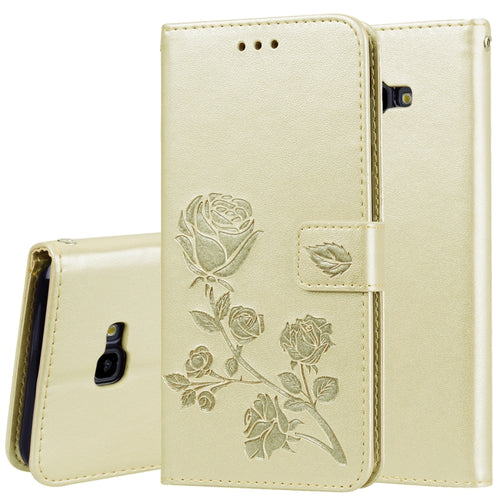 Rose Embossed Horizontal Flip PU Leather Case for Samsung Galaxy J4 Plus, with Holder & Card Slots & Wallet - HoMEdemic™ 