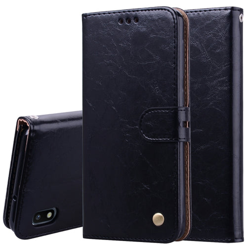 Business Style Oil Wax Texture Horizontal Flip Leather Case for Galaxy A10, with Holder & Card Slots & Wallet - HoMEdemic™ 