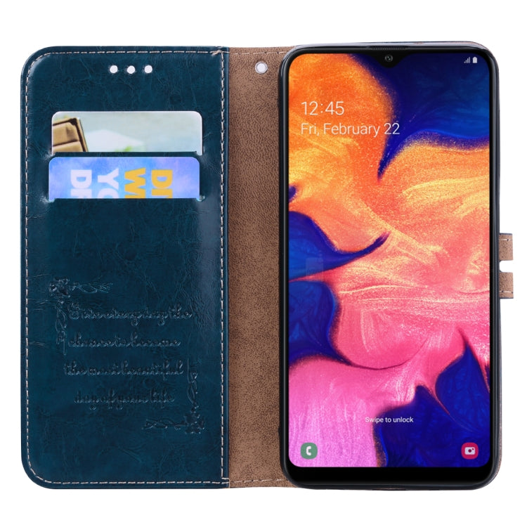 Business Style Oil Wax Texture Horizontal Flip Leather Case for Galaxy A10, with Holder & Card Slots & Wallet