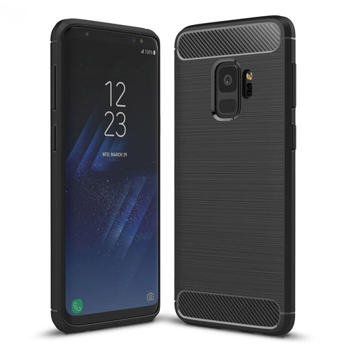 For Galaxy S9 Brushed Carbon Fiber Texture Soft TPU Anti-skip Protective Cover Back Case - HoMEdemic™ 