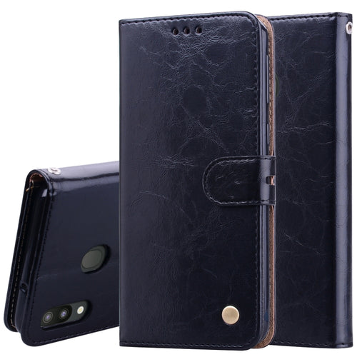 Business Style Oil Wax Texture Horizontal Flip Leather Case for Galaxy M20, with Holder & Card Slots & Wallet - HoMEdemic™ 