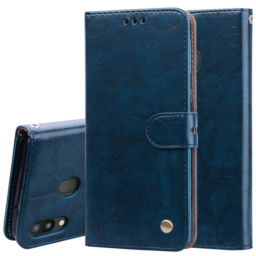 Business Style Oil Wax Texture Horizontal Flip Leather Case for Galaxy M20, with Holder & Card Slots & Wallet - HoMEdemic™ 