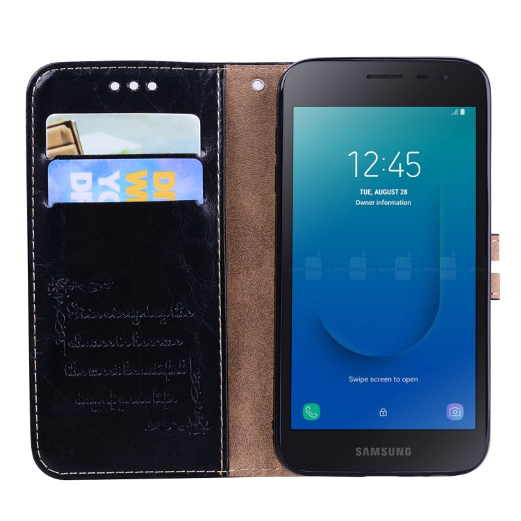 Business Style Oil Wax Texture Horizontal Flip Leather Case for Galaxy J2 Core, with Holder & Card Slots & Wallet, For Galaxy J2 Core - HoMEdemic™ 