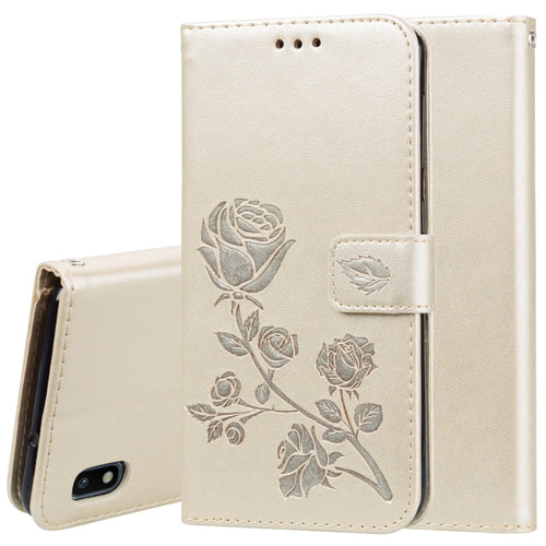 Rose Embossed Horizontal Flip PU Leather Case for Galaxy A10, with Holder & Card Slots & Wallet - HoMEdemic™ 