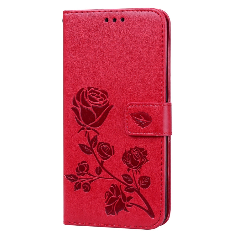 Rose Embossed Horizontal Flip PU Leather Case for Galaxy A10, with Holder & Card Slots & Wallet