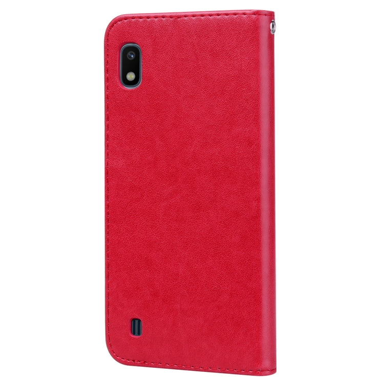 Rose Embossed Horizontal Flip PU Leather Case for Galaxy A10, with Holder & Card Slots & Wallet