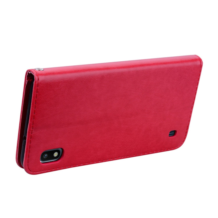 Rose Embossed Horizontal Flip PU Leather Case for Galaxy A10, with Holder & Card Slots & Wallet