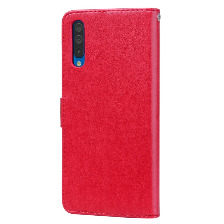 Rose Embossed Horizontal Flip PU Leather Case for Galaxy A50, with Holder & Card Slots & Wallet