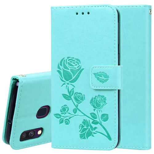 Rose Embossed Horizontal Flip PU Leather Case for Galaxy A40, with Holder & Card Slots & Wallet - HoMEdemic™ 