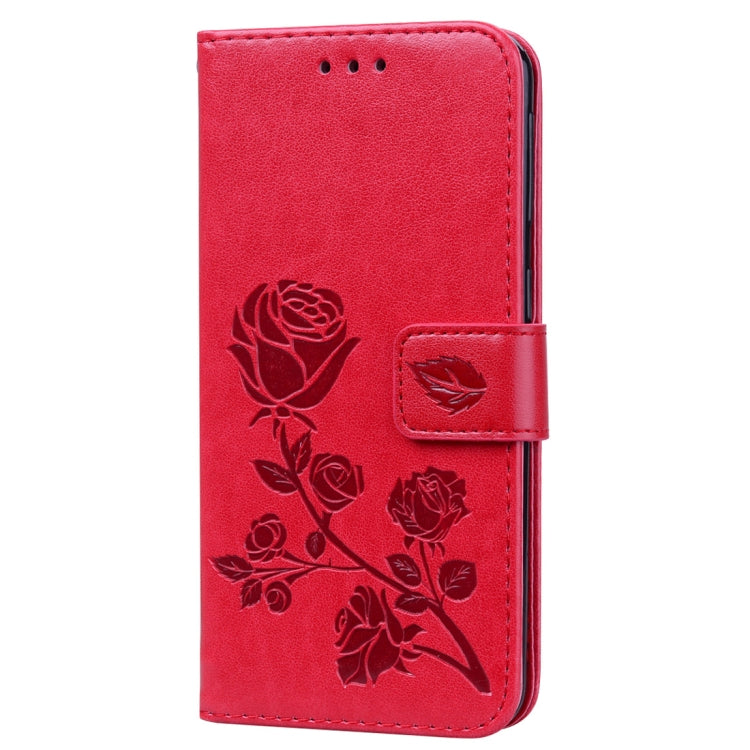 Rose Embossed Horizontal Flip PU Leather Case for Galaxy A40, with Holder & Card Slots & Wallet