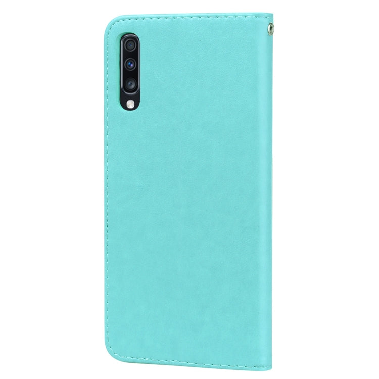 Rose Embossed Horizontal Flip PU Leather Case for Galaxy A70, with Holder & Card Slots & Wallet