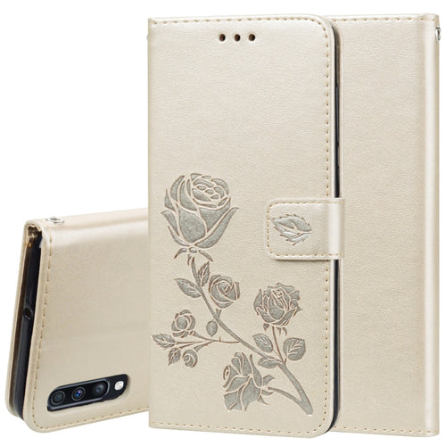 Rose Embossed Horizontal Flip PU Leather Case for Galaxy A70, with Holder & Card Slots & Wallet - HoMEdemic™ 