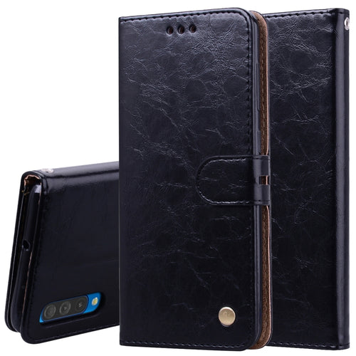 Business Style Oil Wax Texture Horizontal Flip Leather Case for Galaxy A50, with Holder & Card Slots & Wallet - HoMEdemic™ 