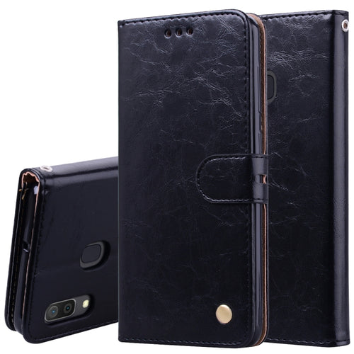 Business Style Oil Wax Texture Horizontal Flip Leather Case for Galaxy A30, with Holder & Card Slots & Wallet - HoMEdemic™ 