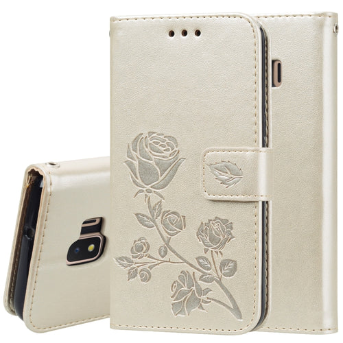 Rose Embossed Horizontal Flip PU Leather Case for Galaxy J2 Core, with Holder & Card Slots & Wallet - HoMEdemic™ 