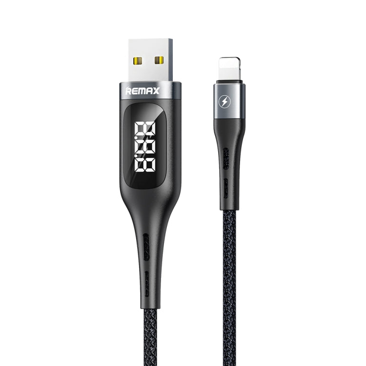 REMAX RC-096i Leader 1.2m 2.1 USB to 8 Pin Intelligent Digital Display Aluminum Alloy Braid Fast Charging Data Cable - HoMEdemic™ 