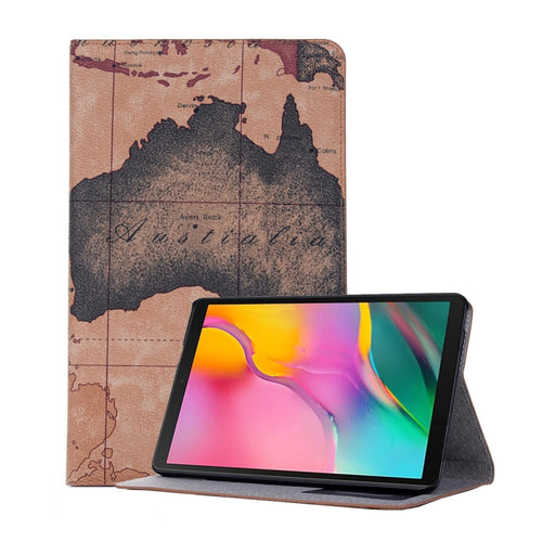 Map Texture Horizontal Flip Leather Case for Galaxy Tab A 8 (2019) P200 / P205,  with Holder & Card Slots & Wallet, Random Texture Delivery - HoMEdemic™ 